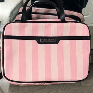 Victoria's Secret Pink and Black Striped Bag